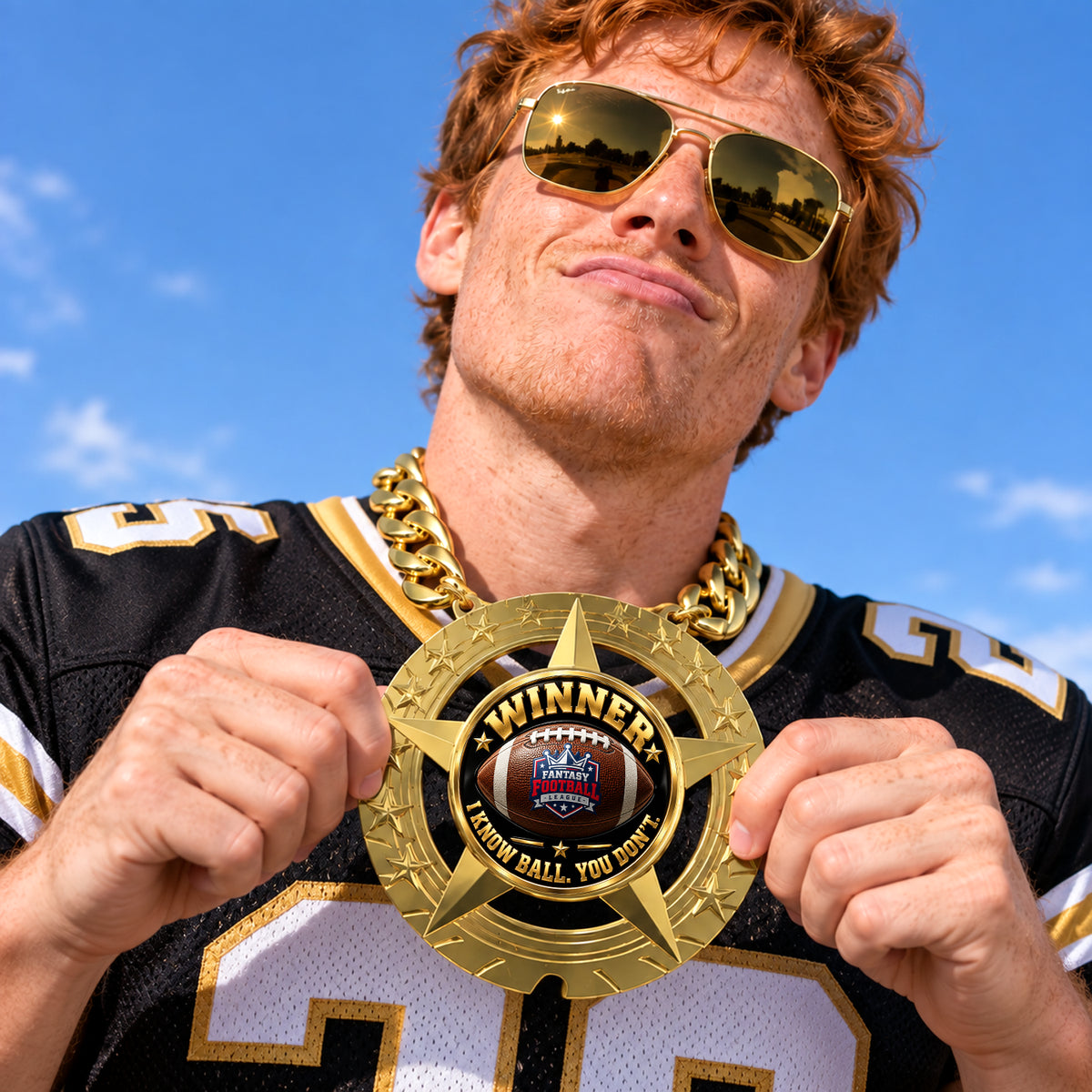Fantasy Football Champion Chain - Winner - I Know Ball. You Don't