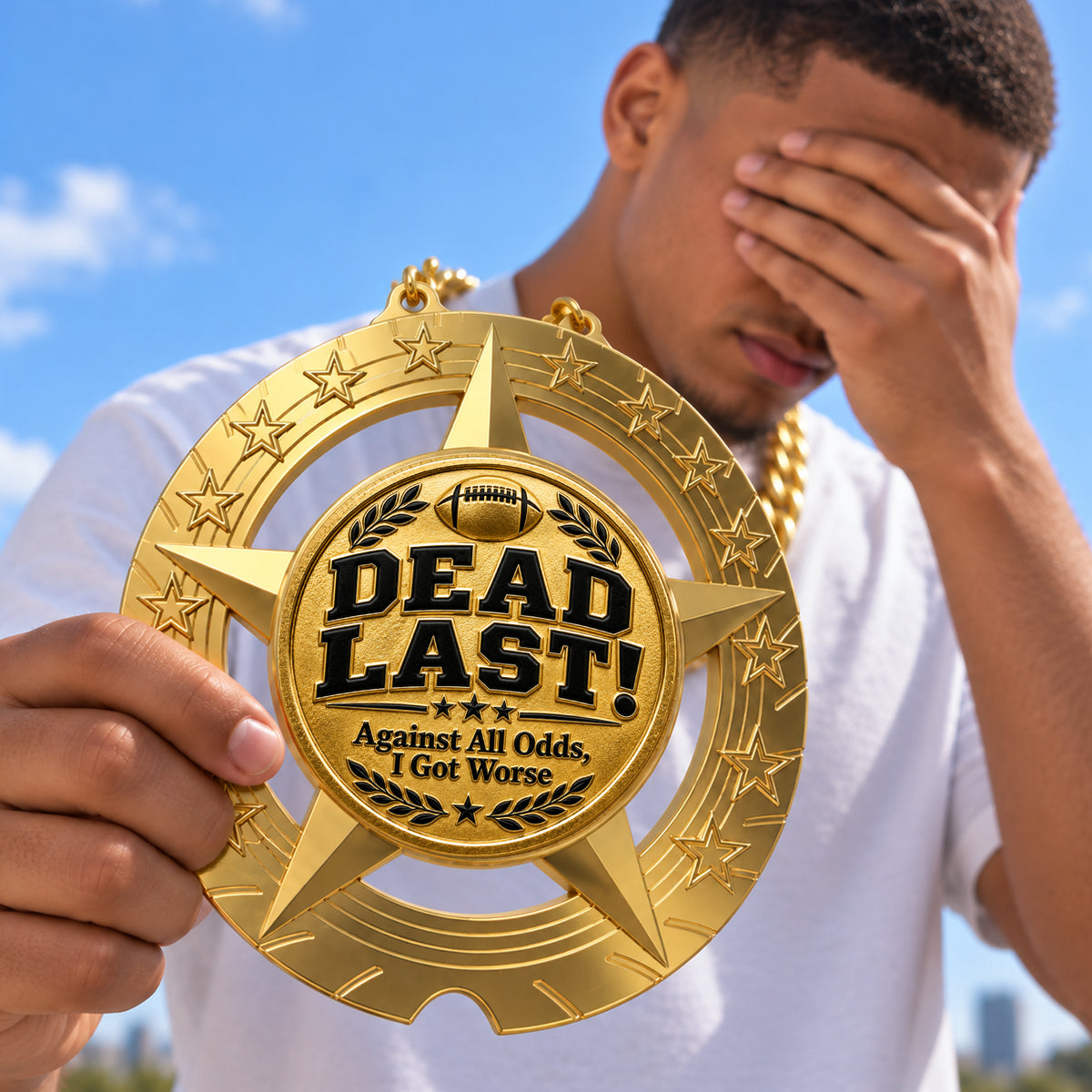 Fantasy Football Trophy Chain – Dead Last – Against All Odds I Got Worse