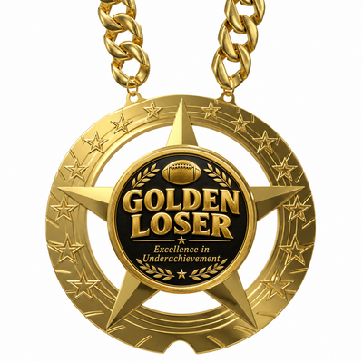 Fantasy Football Trophy Chain - Golden Loser - Excellence In Underachievement