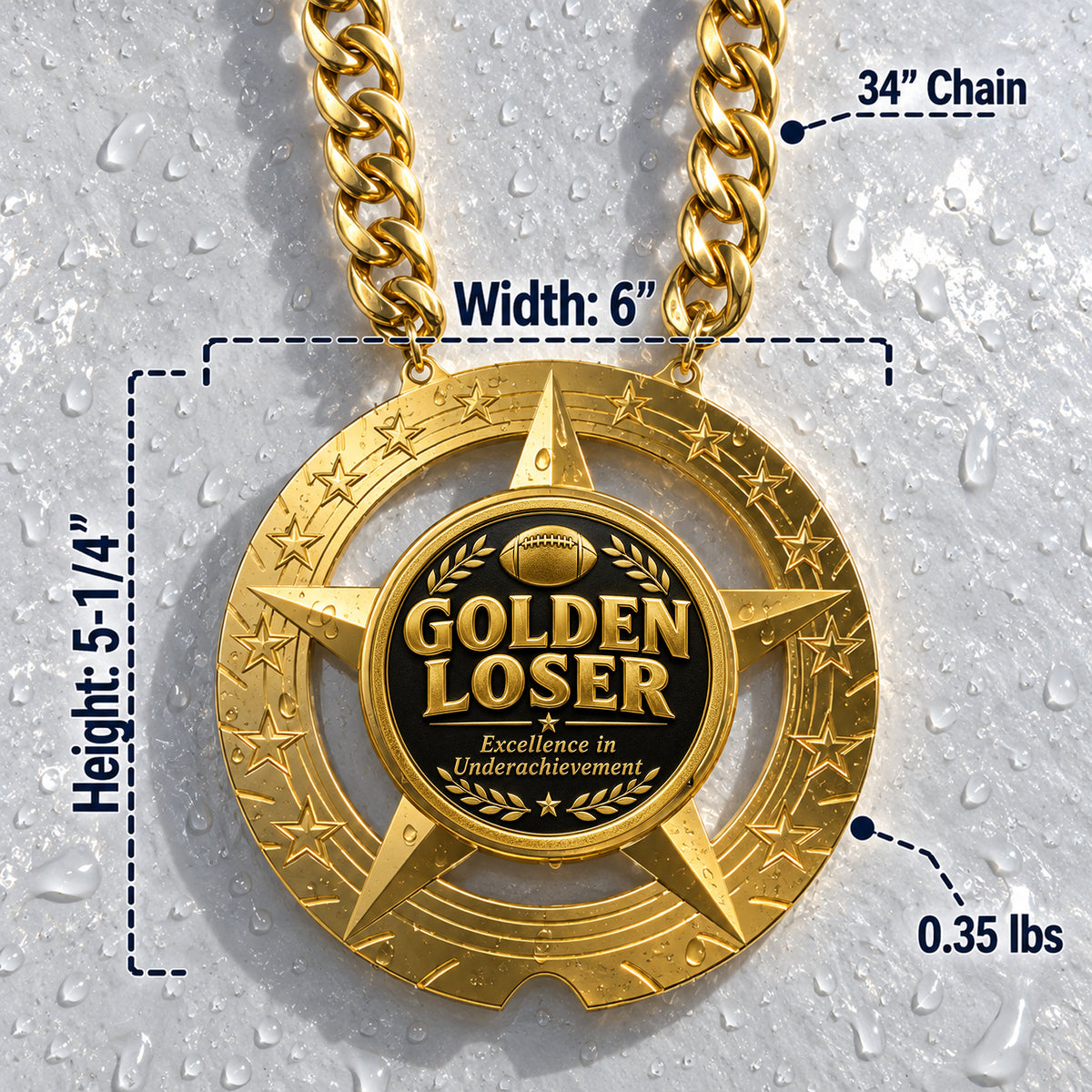 Fantasy Football Trophy Chain – Golden Loser – Excellence in Underachievement