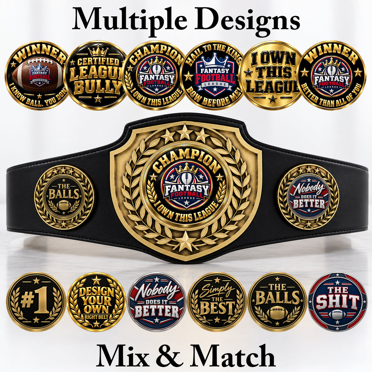Fantasy Football League Championship Belt – Champion – I Own This League