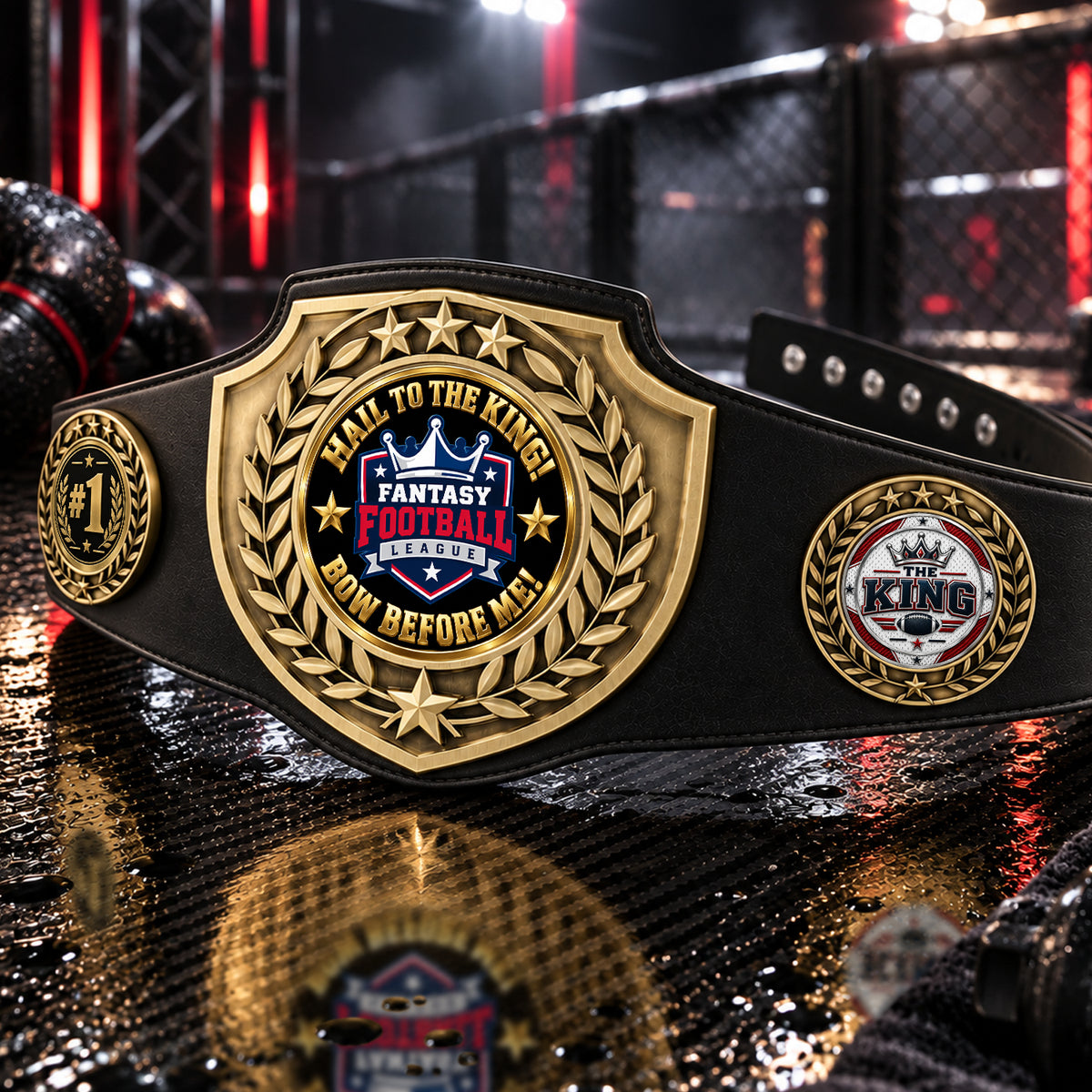 Fantasy Football League Championship Belt – Hail To The King – Bow Before Me
