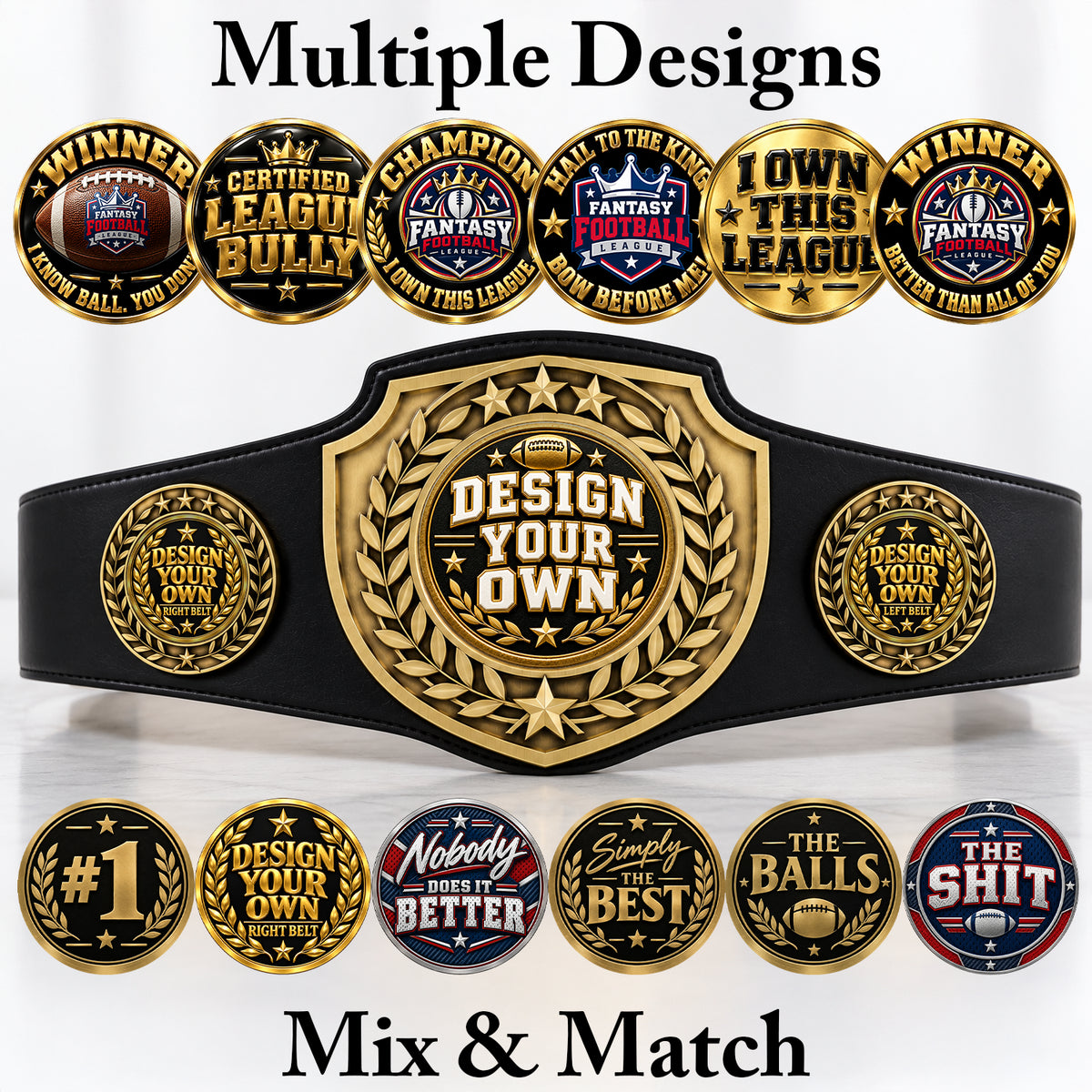 Fantasy Football League Championship Belt – Create Your Own – Fantasy Football
