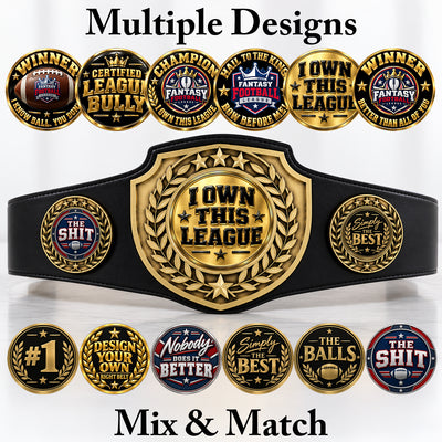Fantasy Football Championship Belt - I Own This League, Antique Shield