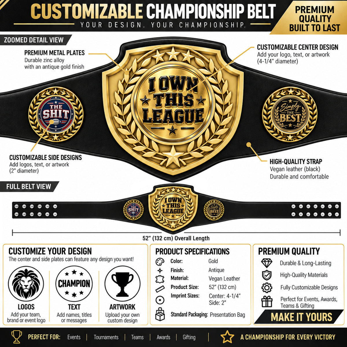 Fantasy Football League Championship Belt – I Own This League