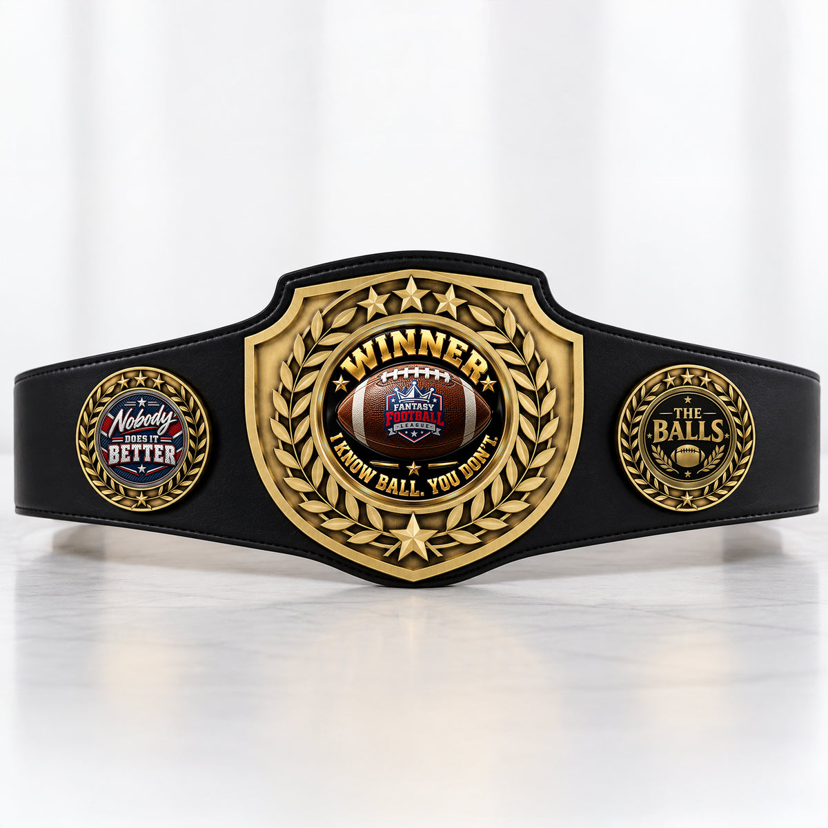 Fantasy Football League Championship Belt – Winner – I Know Ball. You Don't