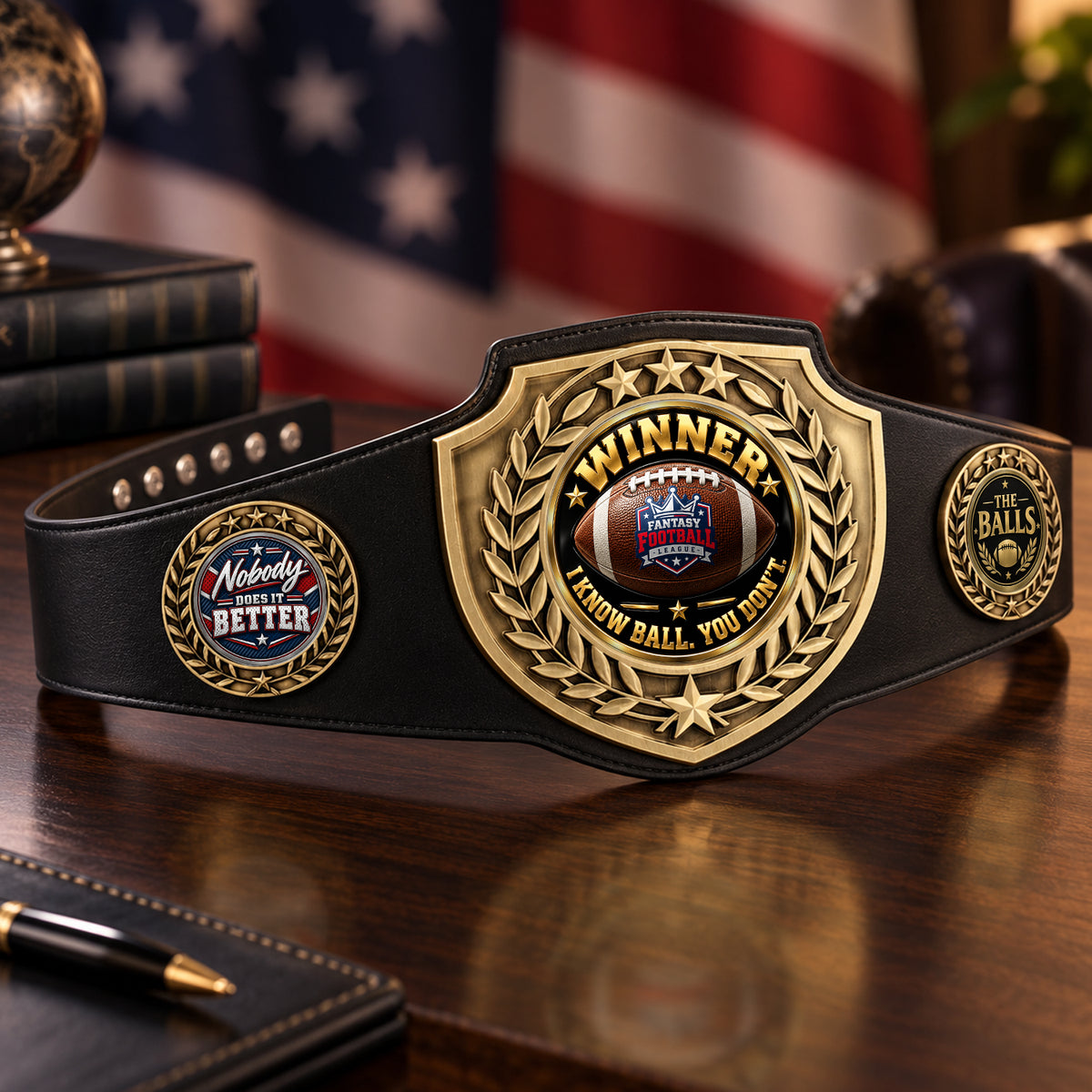 Fantasy Football League Championship Belt – Winner – I Know Ball. You Don't