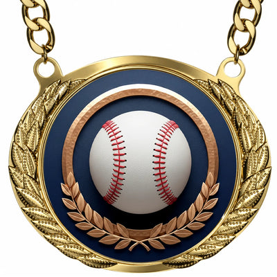 Baseball Medals - Player & Team Performance Awards, 4-5/8" x 3-7/8" Gold Effect Presidential Mini Champ Medal
