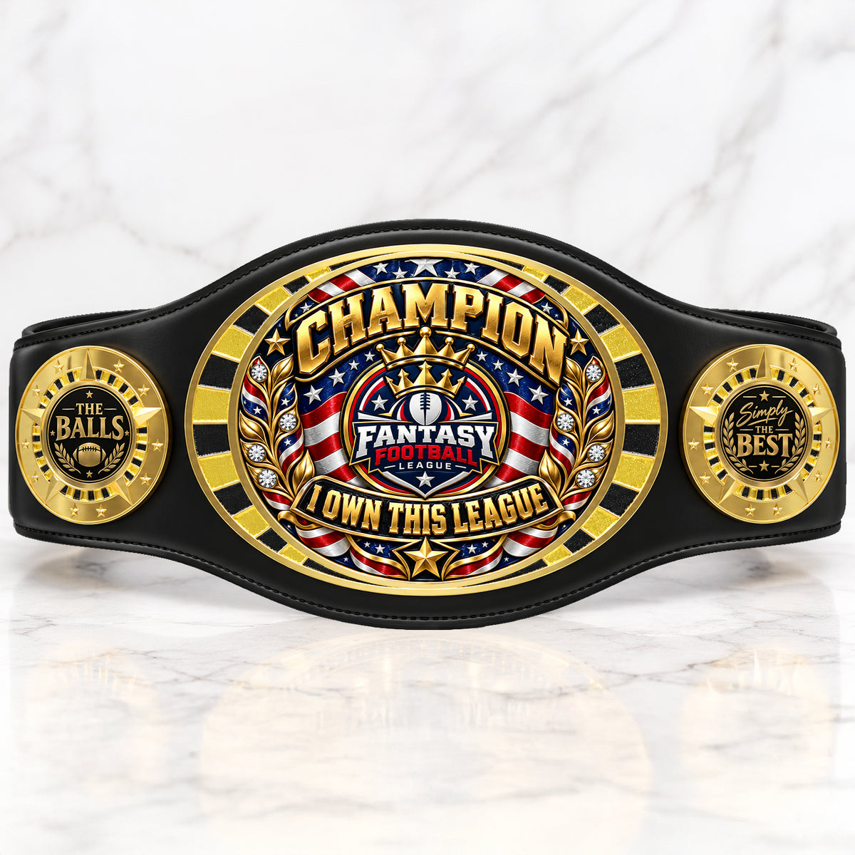 Fantasy Football League Junior Championship Belt – Champion, I Own This League – Black