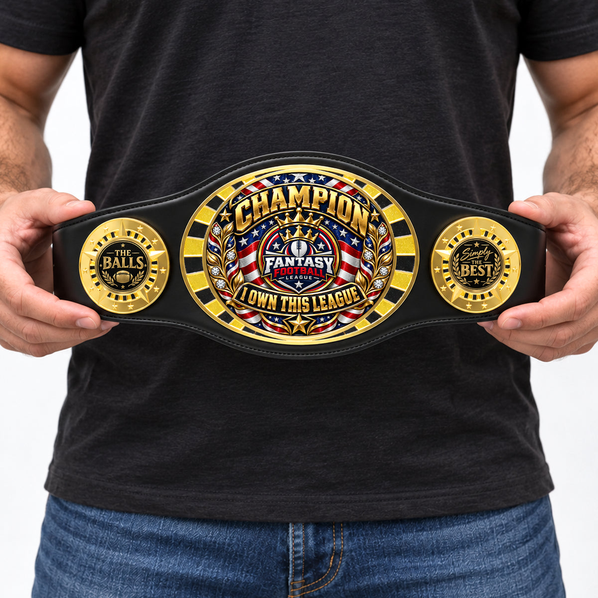 Fantasy Football League Junior Championship Belt – Champion, I Own This League – Black