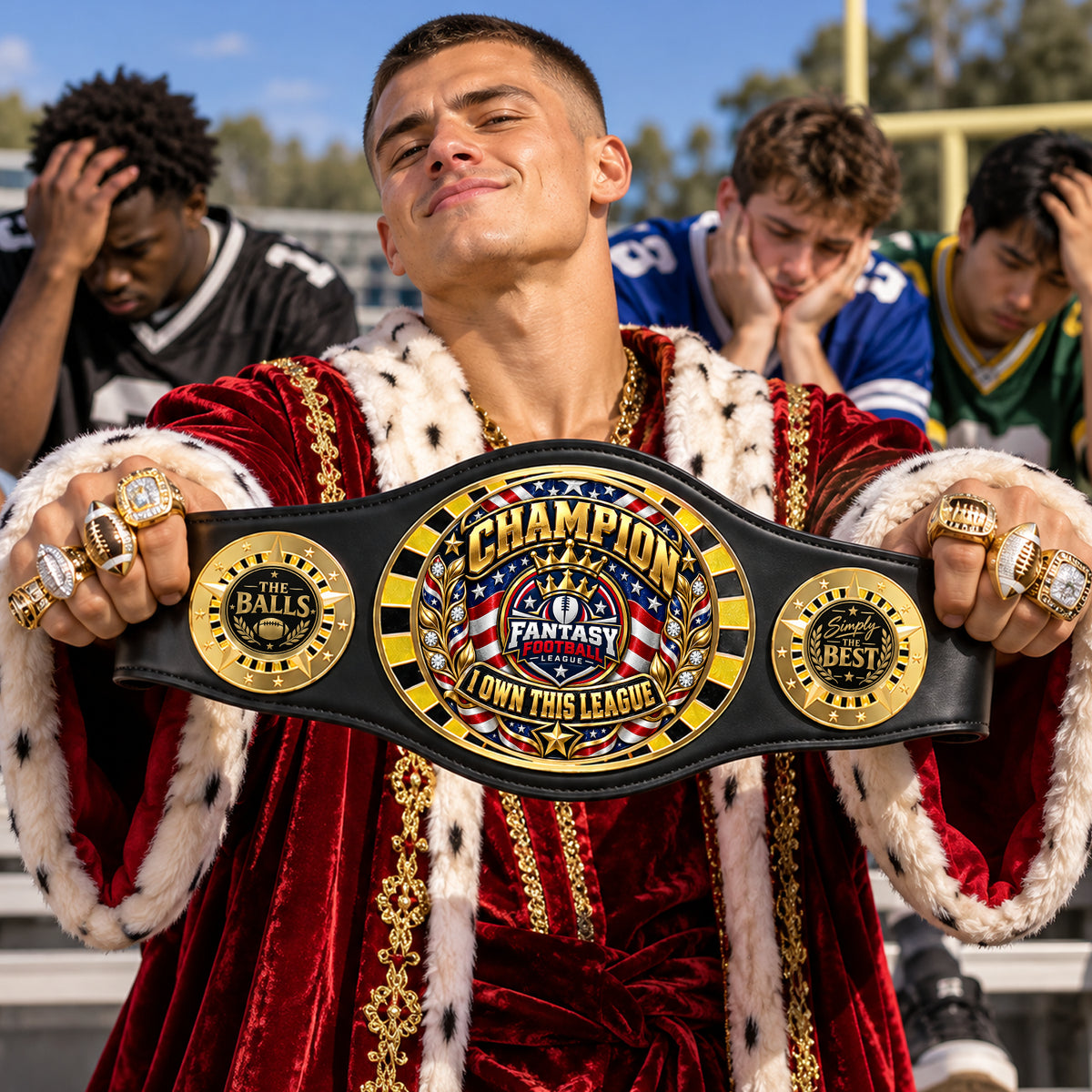 Fantasy Football League Junior Championship Belt – Champion, I Own This League – Black