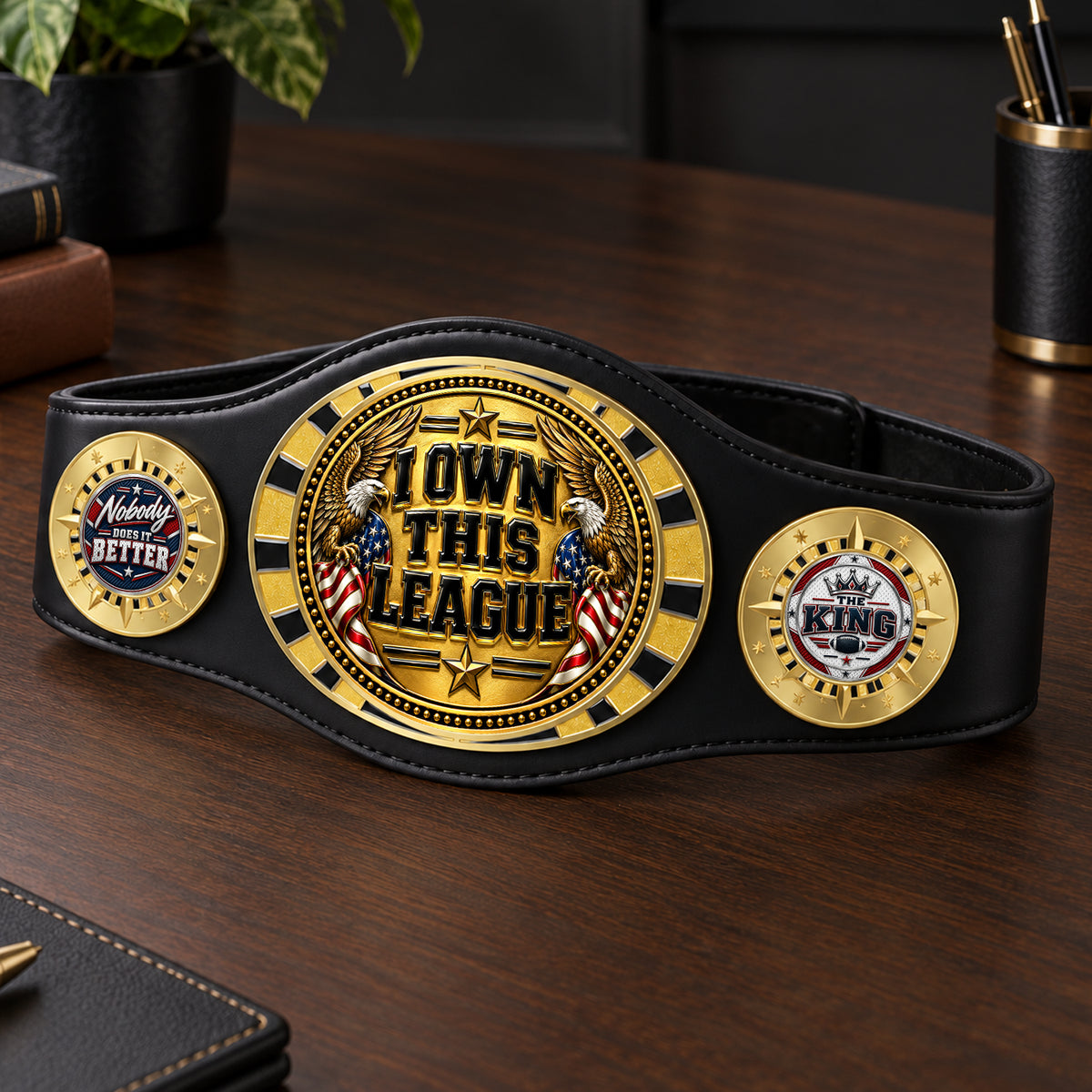 Fantasy Football League Junior Championship Belt – I Own This League – Black