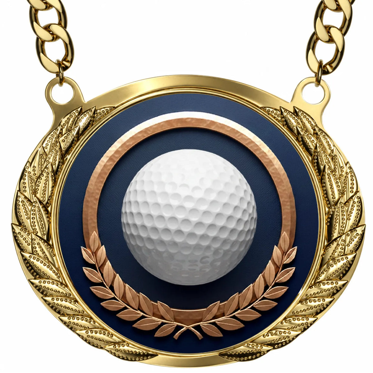 Fantasy Golf Championship Medallion – Golf Champion Award Medal with Gold Chain