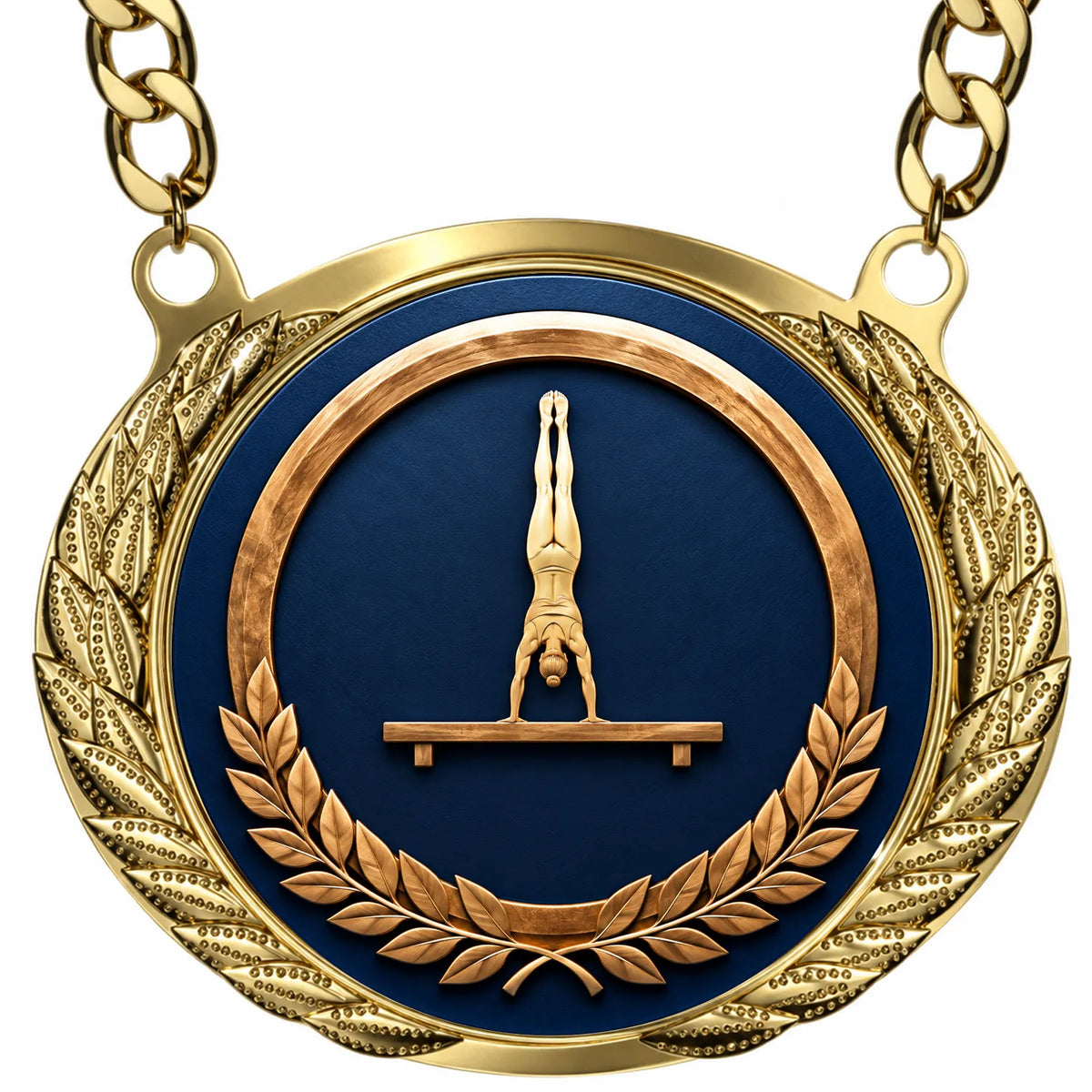 Fantasy Gymnastics Championship Medallion – Gymnastics Champion Award Medal with Gold Chain