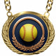 Fantasy Softball Championship Medallion – Softball Champion Award Medal with Gold Chain