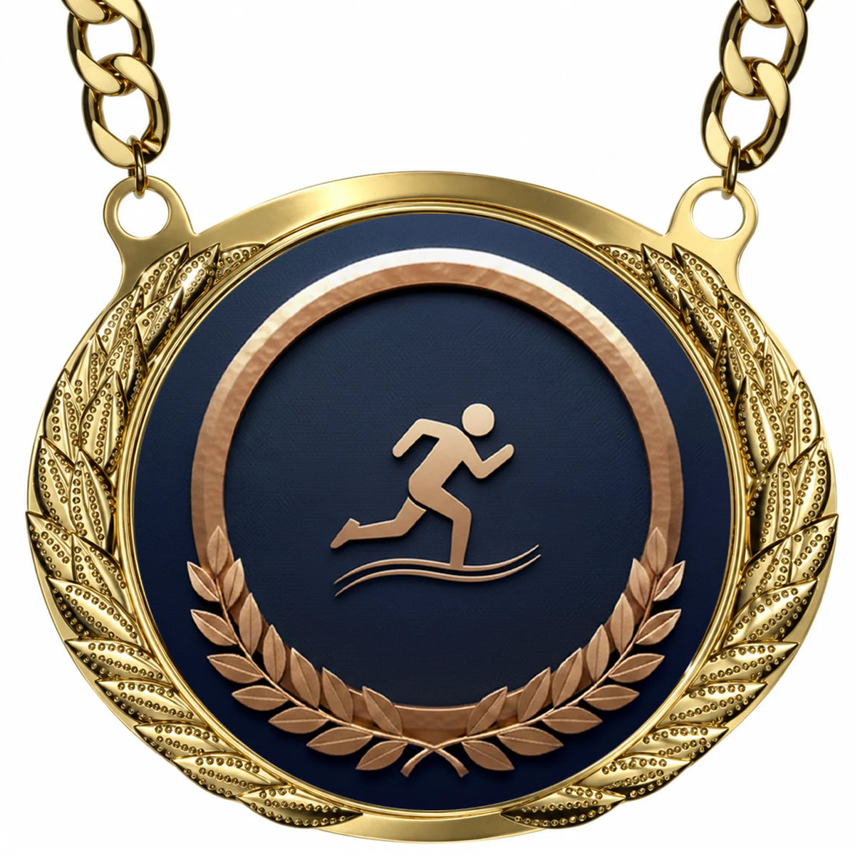 Fantasy Track and Field Championship Medallion – Track and Field Champion Award Medal with Gold Chain
