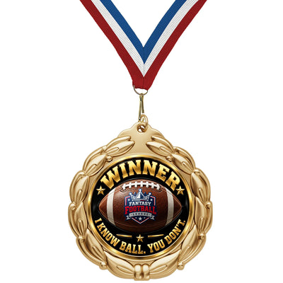 Fantasy Football Winner Medal - I Know Ball. You Don't, 2-3/4" Value Series Medal