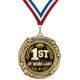 Fantasy Football Medal - 1st At Being Last, 2-3/4" Swirling Star Medal
