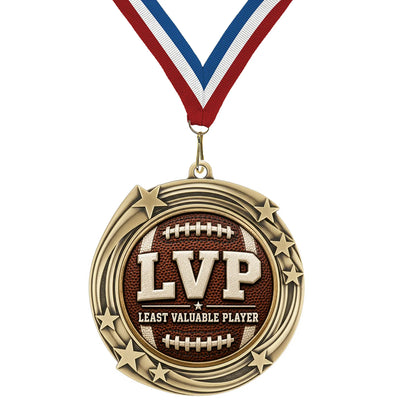 Fantasy Football Medal - LVP - Least Valuable Player, 2-3/4" Swirling Star Medal