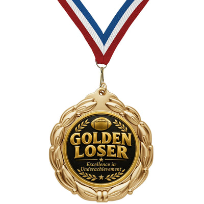 Fantasy Football Medal - Golden Loser - Excellence in Underachievement, 2-3/4" Value Series Medal