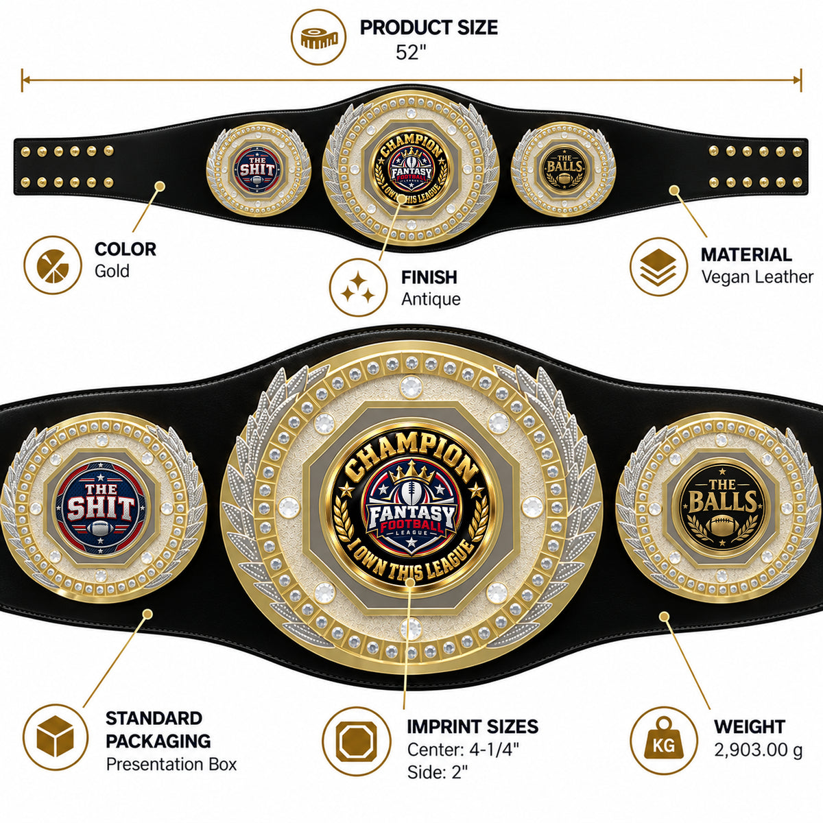 Fantasy Football Presidential Championship Belt - Champion – I Own This League
