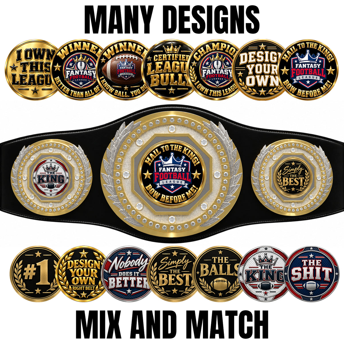 Fantasy Football Presidential Championship Belt - Hail To The King – Bow Before Me