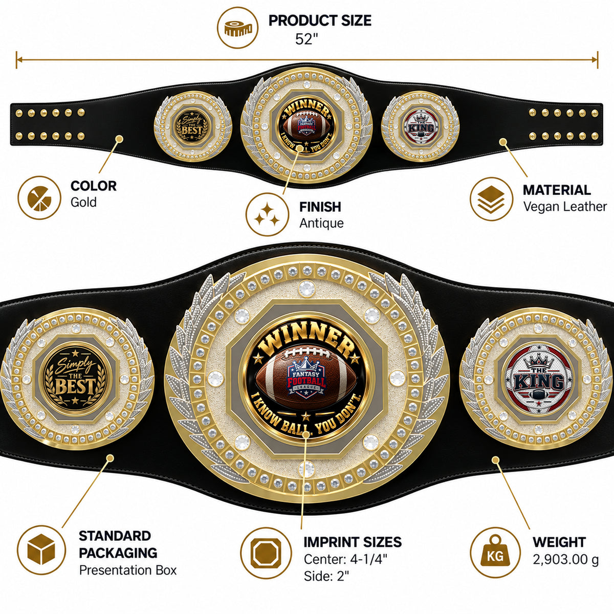 Fantasy Football Presidential Championship Belt - Winner – I Know Ball. You Don't