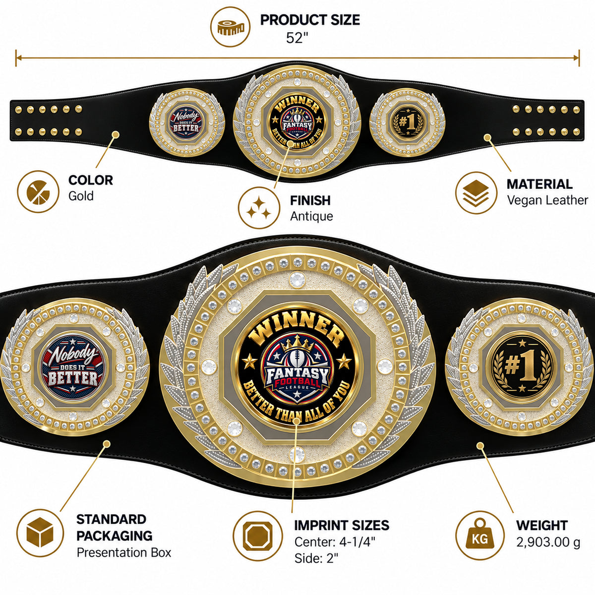 Fantasy Football Presidential Championship Belt - Winner – Better Than All Of You