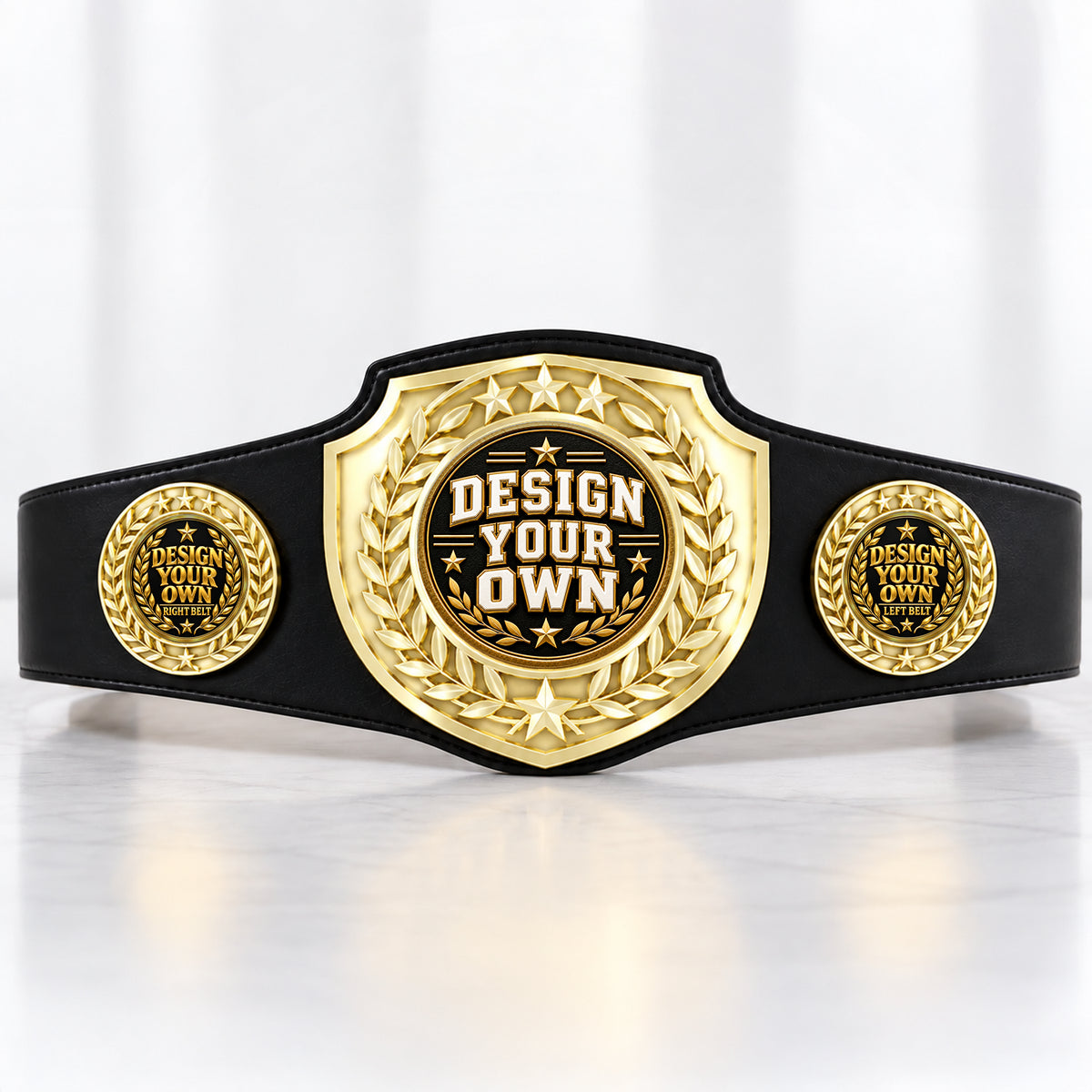 Custom Basketball Bright Shield Championship Belt - Design Your Own