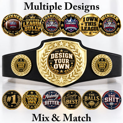 Custom Bowling Bright Shield Championship Belt - Design Your Own