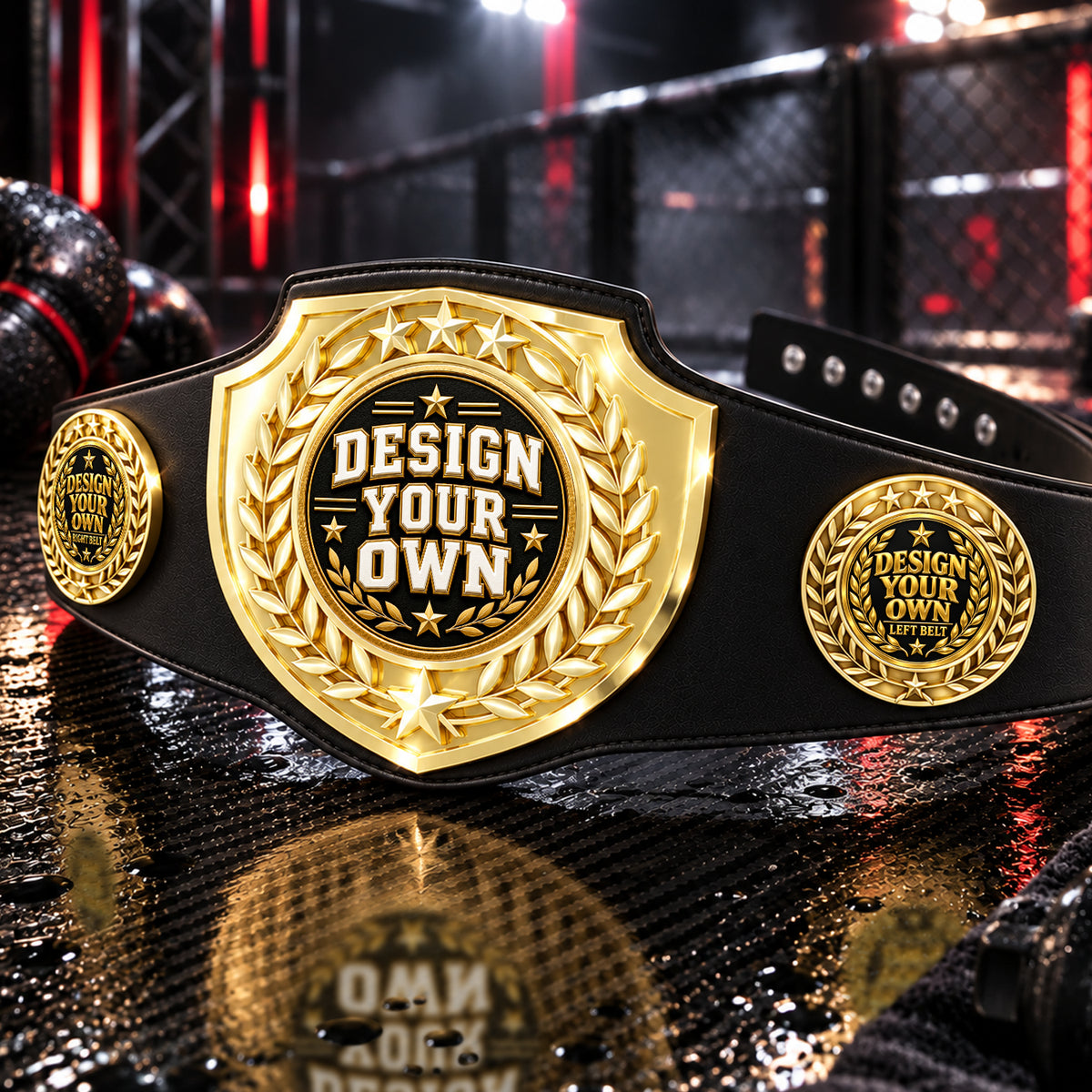 Custom Bowling Bright Shield Championship Belt - Design Your Own