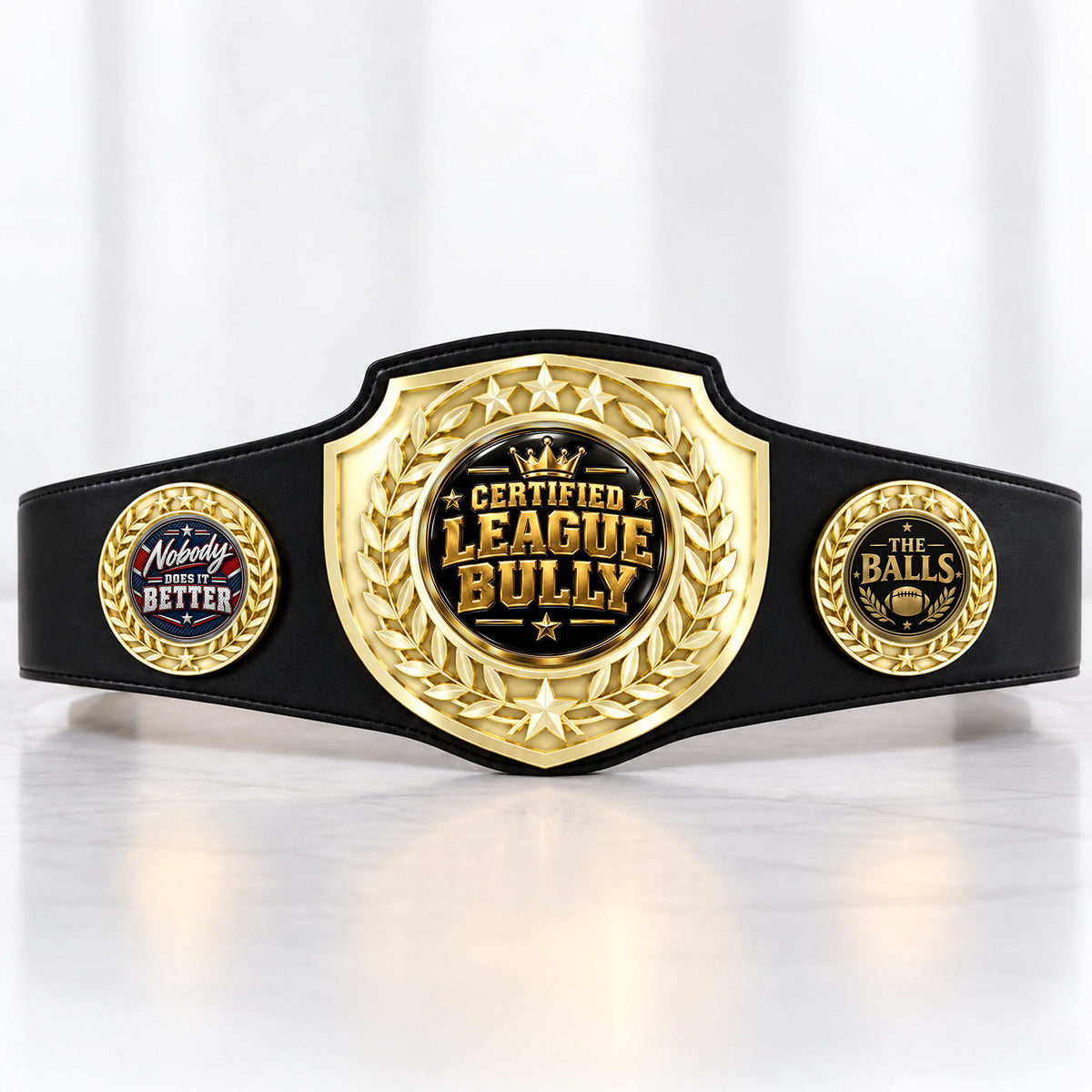 Fantasy Football Bright Shield Championship Belt - Certified League Bully