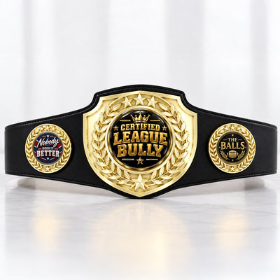 Fantasy Football Bright Shield Championship Belt - Certified League Bully