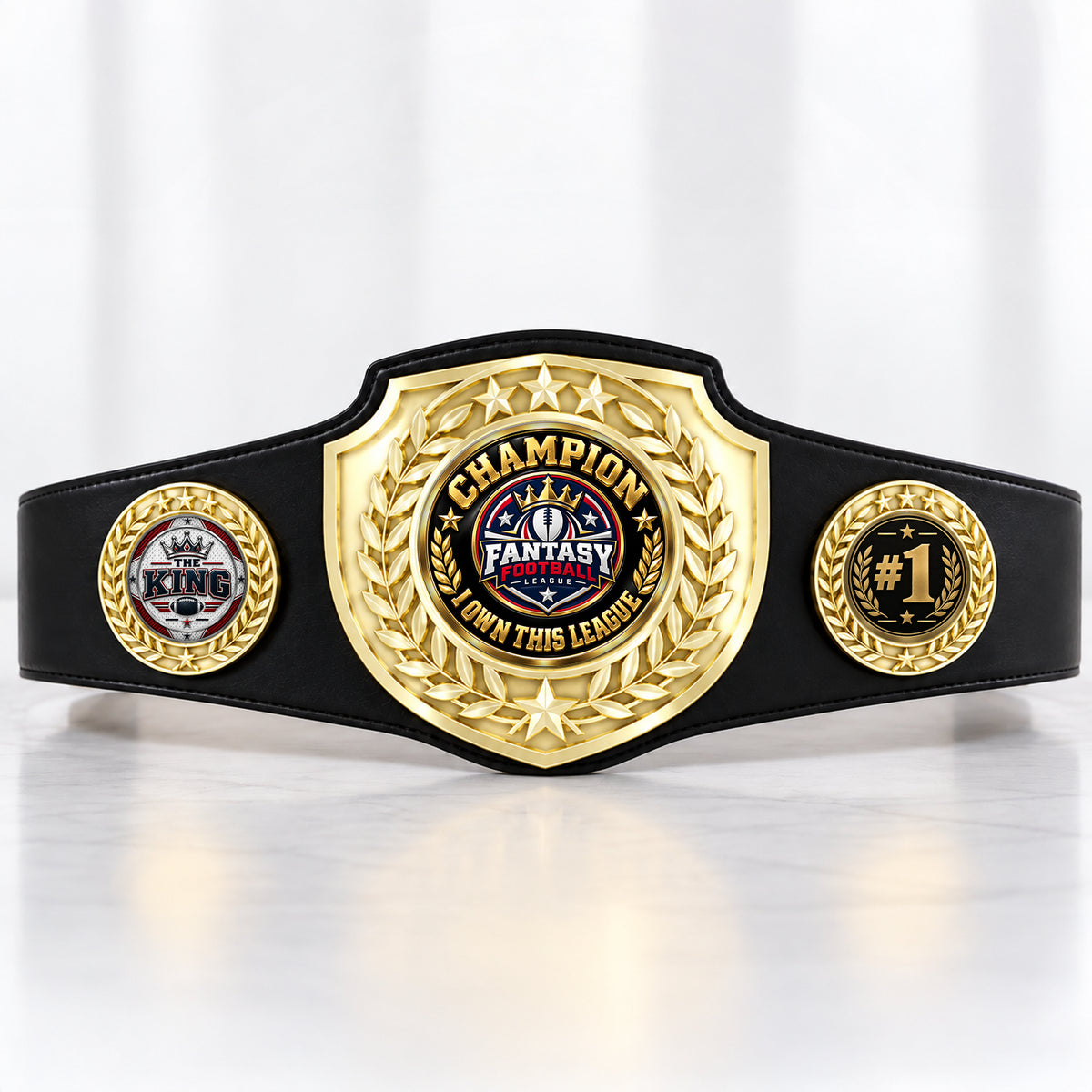 Fantasy Football Bright Shield Championship Belt - Champion - I Own This League