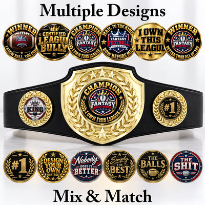 Fantasy Football Bright Shield Championship Belt - Champion - I Own This League