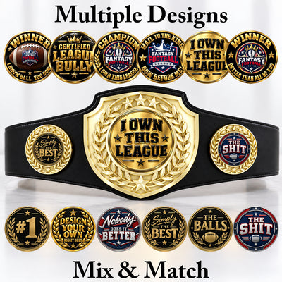 Fantasy Football Bright Shield Championship Belt - I Own This League