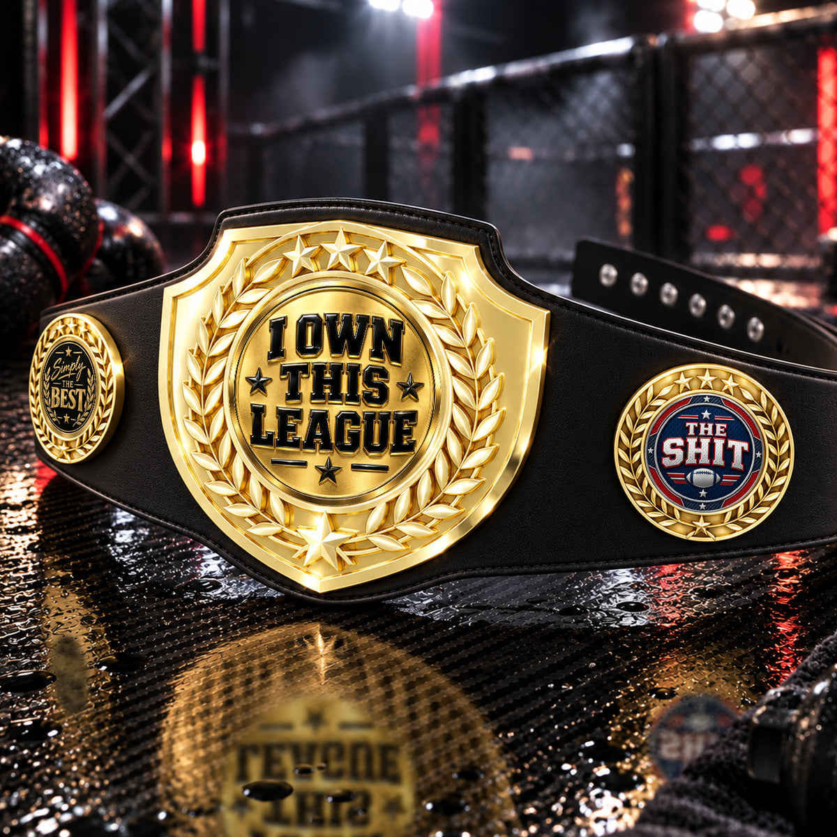 Fantasy Football Bright Shield Championship Belt - I Own This League