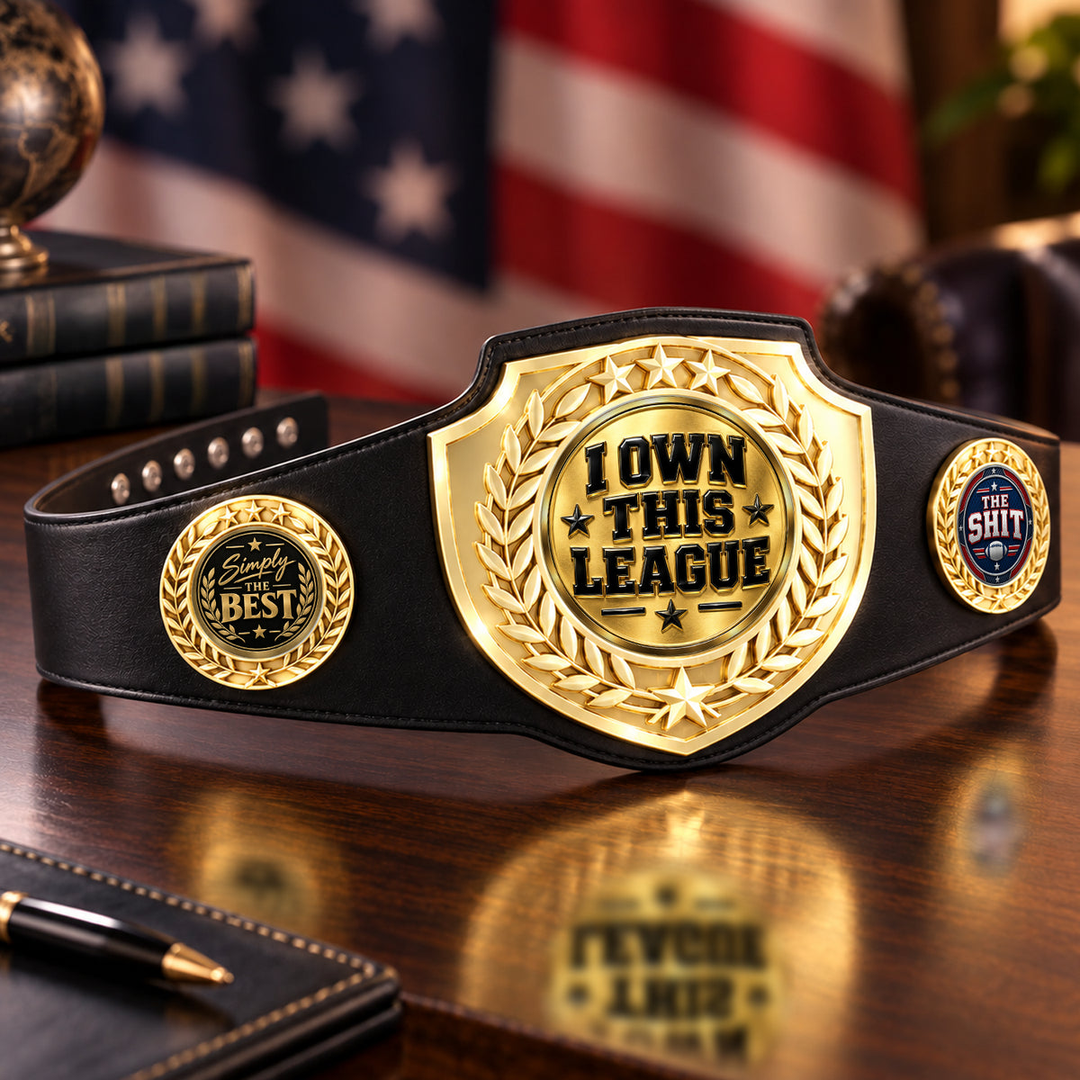 Fantasy Football Bright Shield Championship Belt - I Own This League