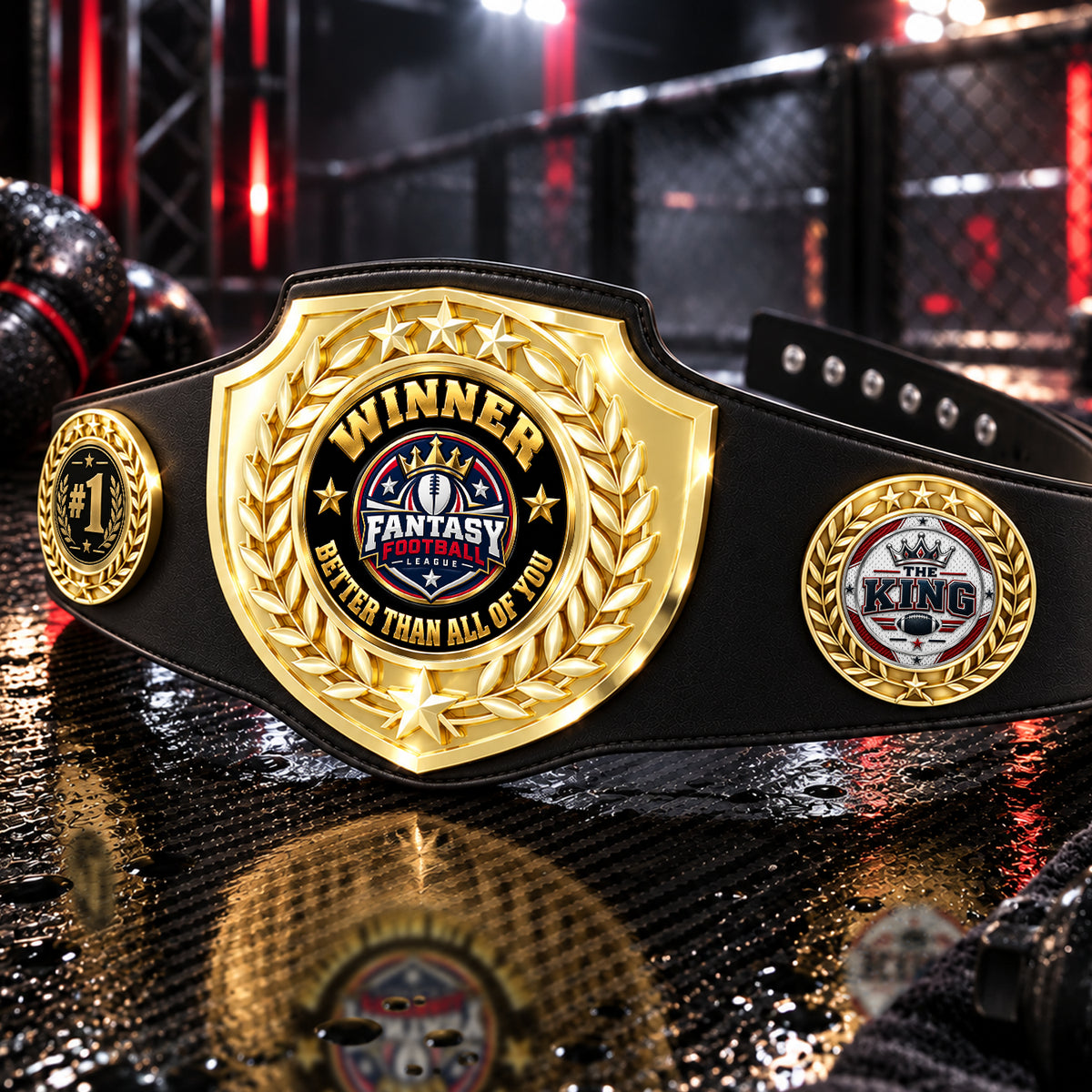 Fantasy Football Bright Shield Championship Belt - Winner - Better Than All Of You