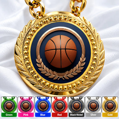 Basketball Medals - Player & Championship Achievement Awards, 4-1/4" Lite Champ Chain with Plastic Chain