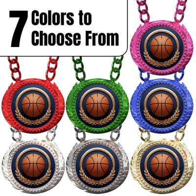 Basketball Medals - Player & Championship Achievement Awards, 4-1/4" Lite Champ Chain with Plastic Chain – image 2