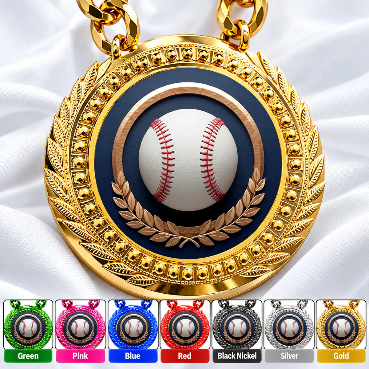 Baseball Medals - Player & Team Performance Awards, 4-1/4" Lite Champ Chain with Plastic Chain