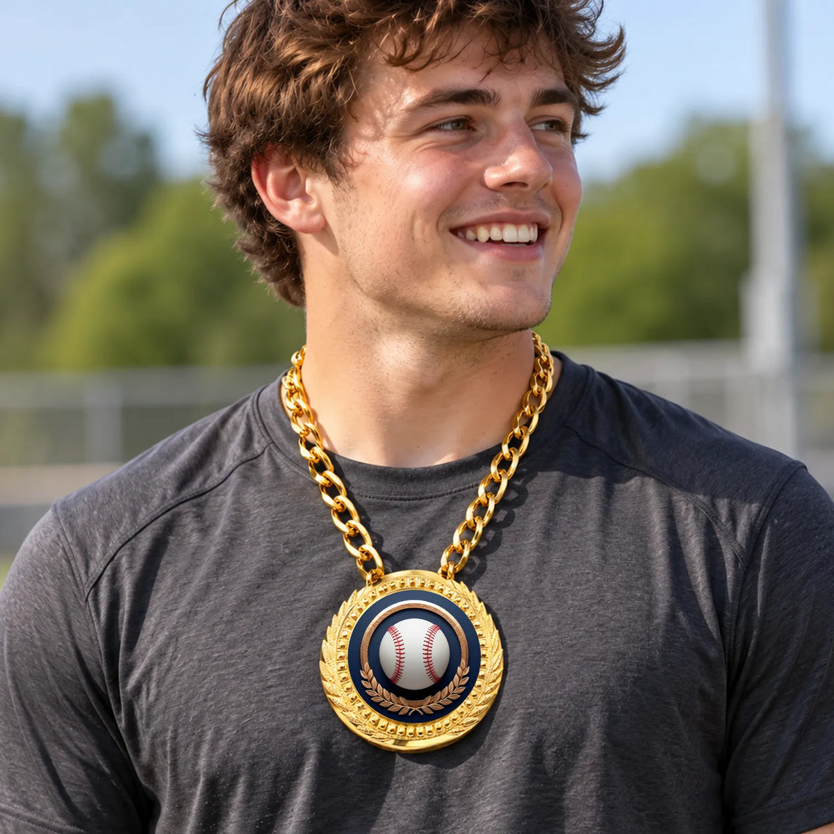 Baseball Medals - Player & Team Performance Awards, 4-1/4" Lite Champ Chain with Plastic Chain