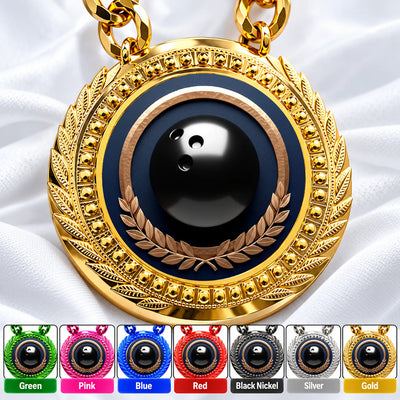 Bowling Medals - Bowler & Tournament Performance Awards, 4-1/4" Lite Champ Chain with Plastic Chain