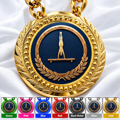 Gymnastics Medals - Gymnast & Competition Recognition Awards, 4-1/4" Lite Champ Chain with Plastic Chain