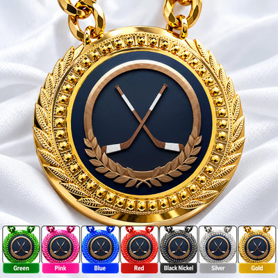 Ice Hockey Medals - Player & Team Victory Awards, 4-1/4" Lite Champ Chain with Plastic Chain