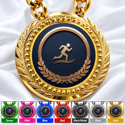 Track and Field Medals - Athletic Performance & Meet Awards, 4-1/4" Lite Champ Chain with Plastic Chain
