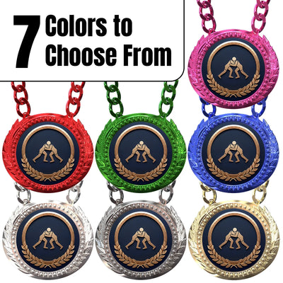 Wrestling Medals - Wrestler & Match Victory Awards, 4-1/4" Lite Champ Chain with Plastic Chain – image 2