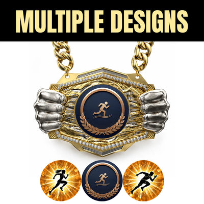 Track & Field Medals - Athlete & Championship Awards, 9-1/2" x 6-1/4" Knock Out Champ Chain With Premium Chain – image 2
