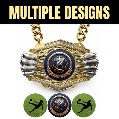 Soccer Medals - Player & Championship Awards, 9-1/2" x 6-1/4" Knock Out Champ Chain With Premium Chain – image 2